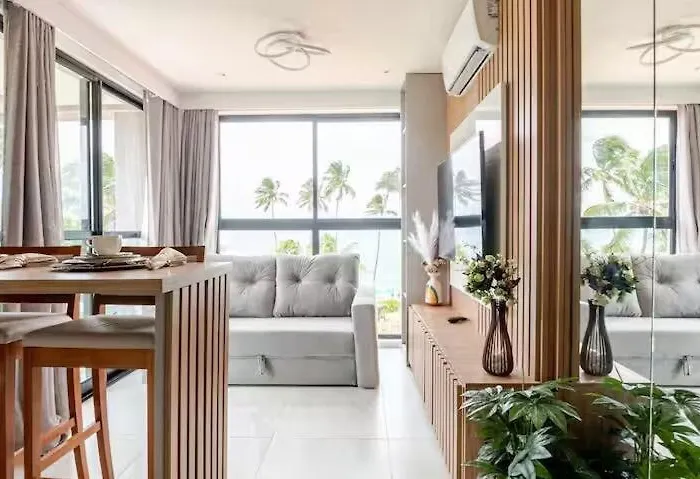 Flat Pe Na Areia E Vista Mar